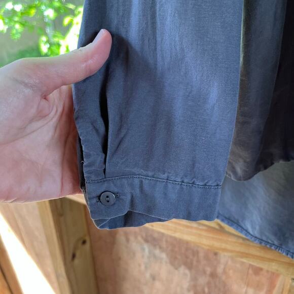 Anthropologie Maeve Women's Grey 100% Tencel Tie Front Blouse Size M - Picture 7 of 9